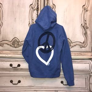 Navy Blue Victoria's Secret PINK peace love hoodie